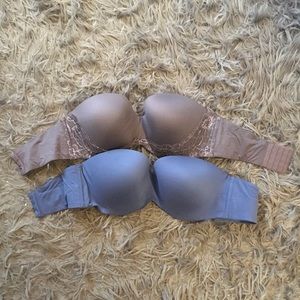 2 pack of Strapless Victoria Secret Bras